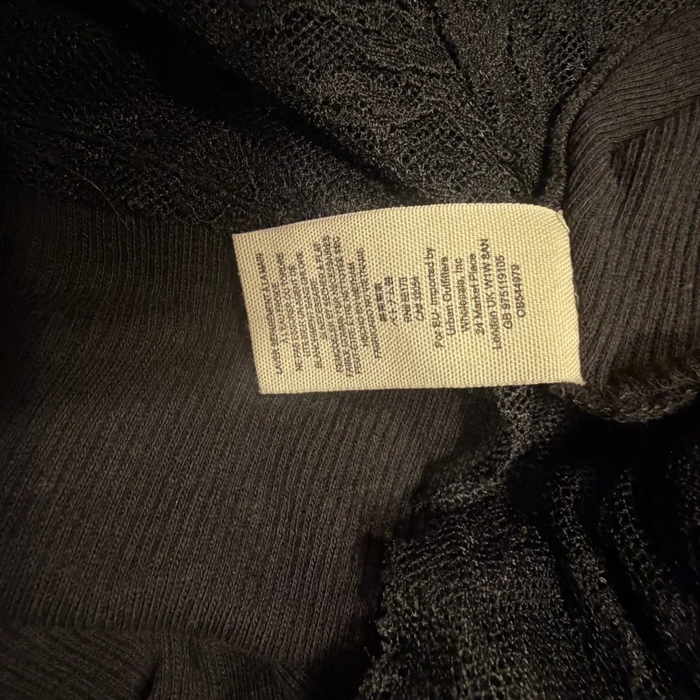 Free People Dark Gray Lace Long Sleeve Top - Picture 10 of 11